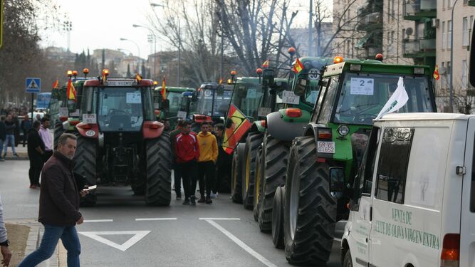La manifestaci&oacute;n del campo en Granada, desde dentro de un tractor
