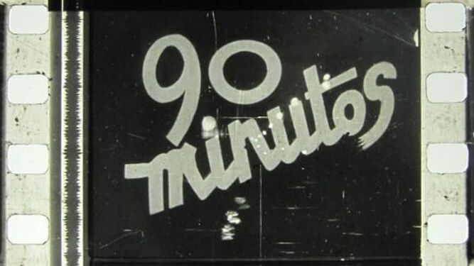 Fotograma de los títulos de crédito de '90 minutos' (1949).
