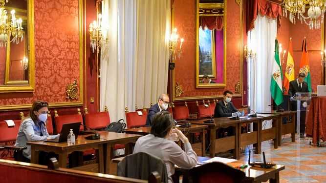 Las im&aacute;genes del primer Pleno del Ayuntamiento de Granada sobre el coronavirus
