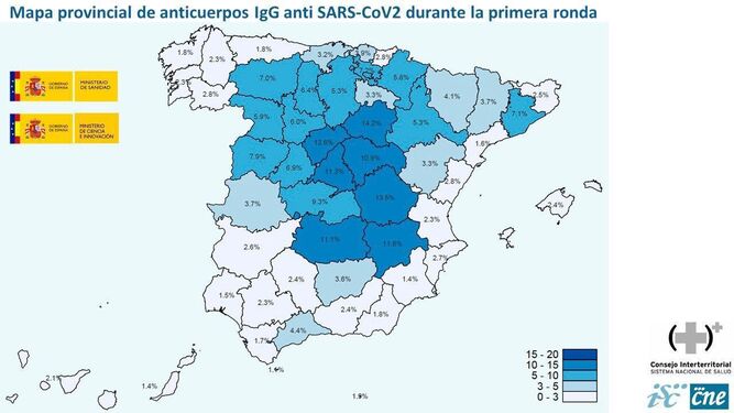 Mapa provincial de anticuerpos de coronavirus