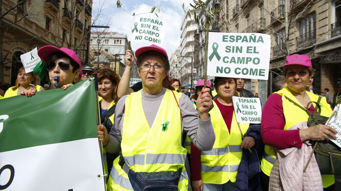 Manifestación de los agricultores de Granada en febrero.