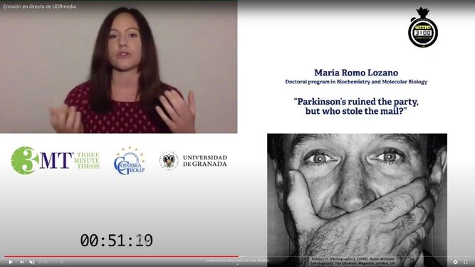 María Romo, la representante de la Universidad de Granada en Tesis en tres minutos: "El 50% de nuestro trabajo es divulgar"