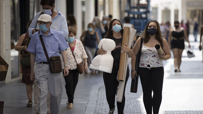 El uso de mascarillas en la ciudad de Sevilla