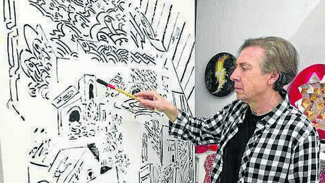 José Manuel Darro, en su estudio