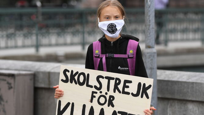Greta Thunberg, este viernes en Estocolmo.
