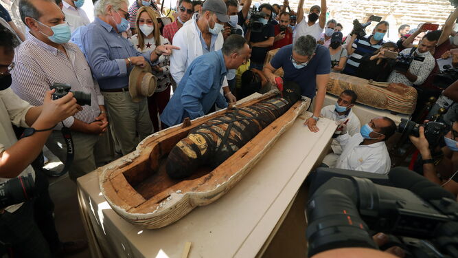 Una de las momias halladas en Egipto.