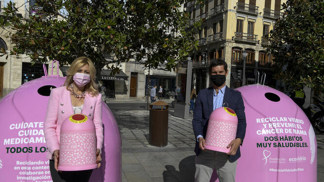 Los contenedores rosas contra el c&aacute;ncer de mama en Granada