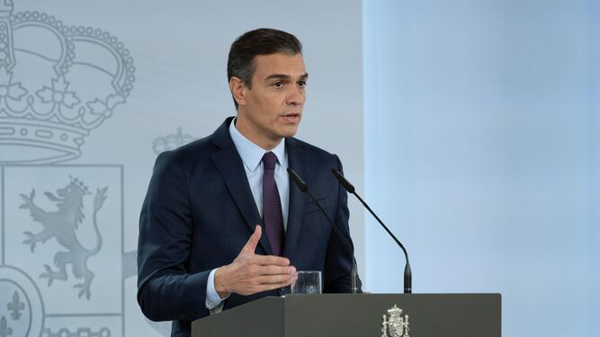 El presidente del Gobierno, Pedro Sánchez, en la rueda de prensa del viernes