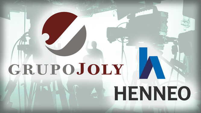 Logotipos de los grupos de comunicación Joly y Henneo, socios en la creación de Séneca Audiovisual.