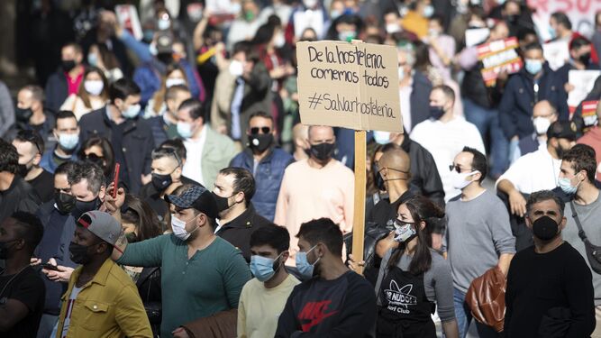 Manifestación de la hostelería de Granada, esta pasada semana
