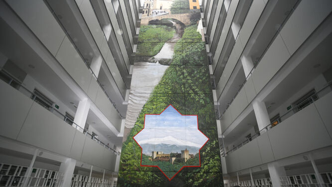 El mural de 30 metros lo ha hecho el artista zaidinero Álvaro López.