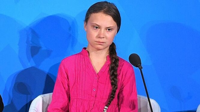 Greta Thunberg en una cumbre climática