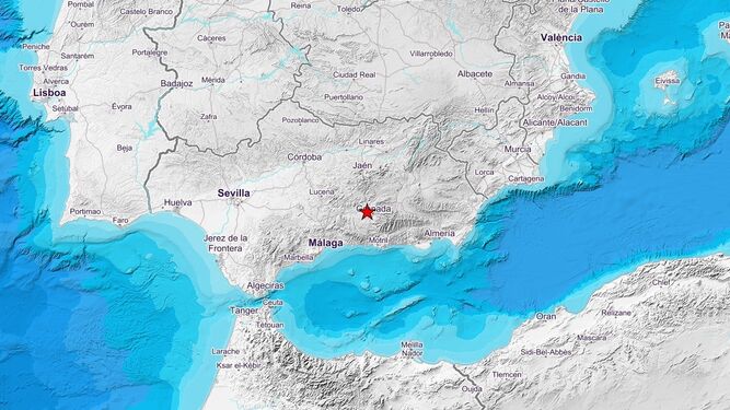 Epicentro del terremoto de este miércoles en Granada