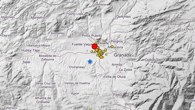 La localización del nuevo terremoto de este domingo