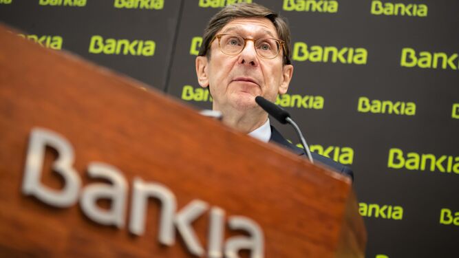 José Ignacio Goirigolzarri, en su última a rueda de prensa como presidente de Bankia.
