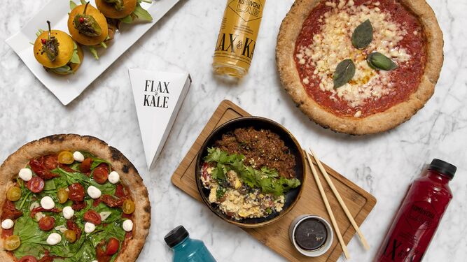 Pizzas saludables del restaurante 'Flax & Kale'.