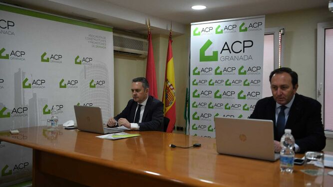 Los representantes de la ACP Granada en la rueda de prensa telemática