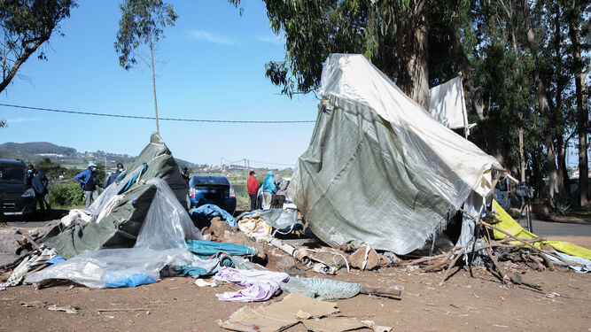 Imagen cel campamento de acogida de inmigrantes Las Raíces, en Tenerife.