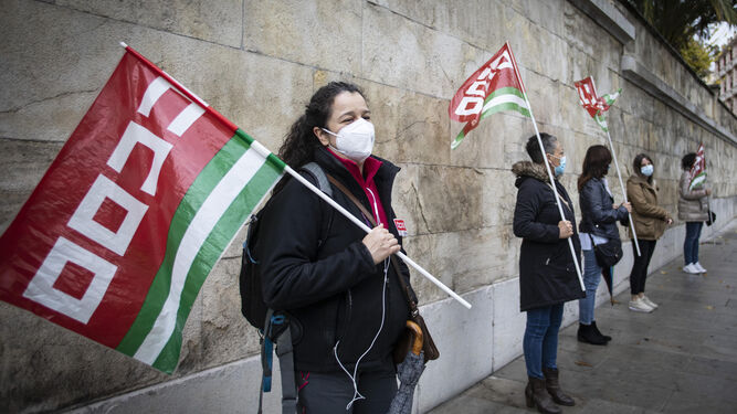 Una protesta sindical de CCOO Granada