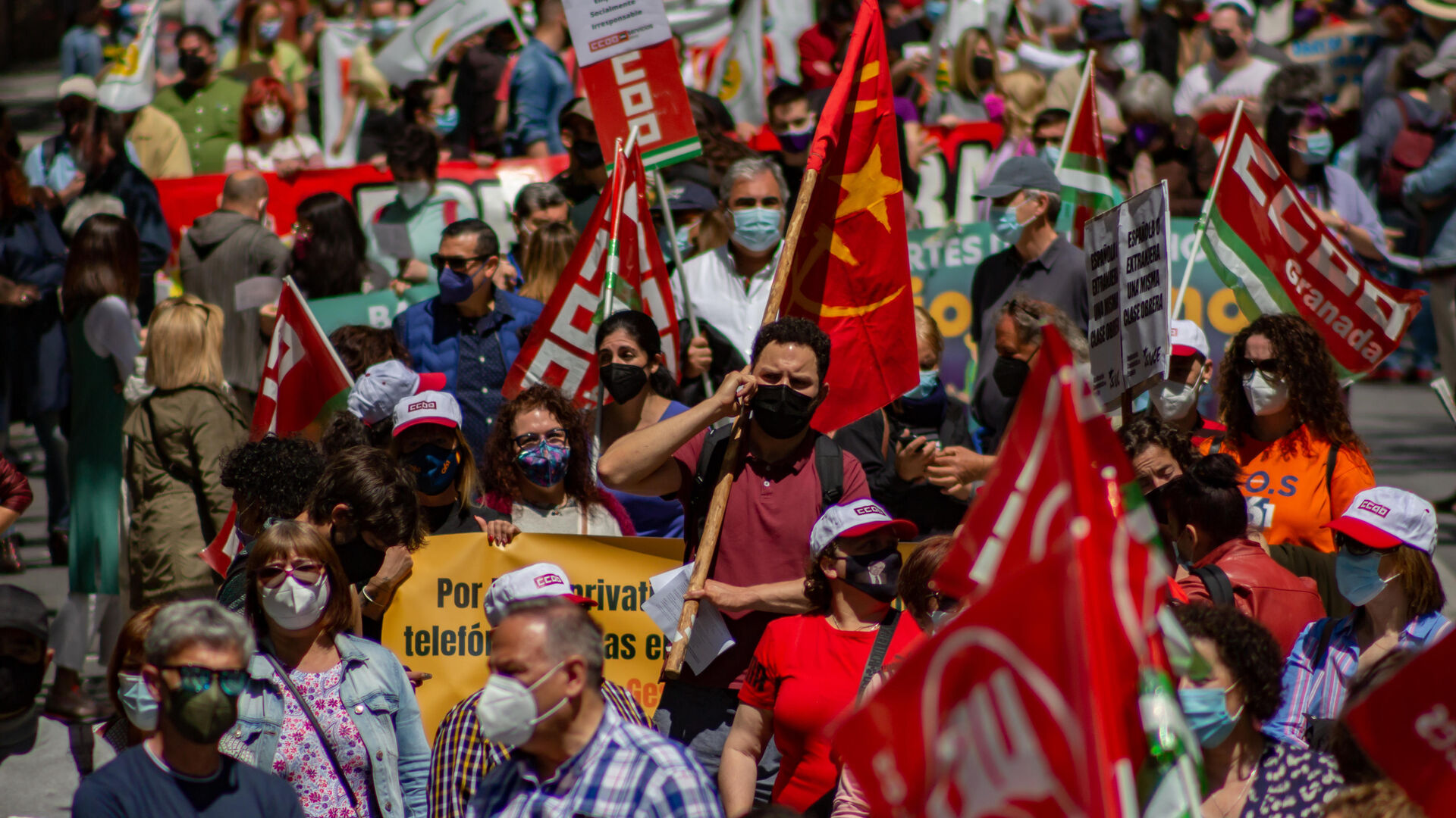 Fotos: Manifestaci&oacute;n del 1&ordm; de Mayo en Granada