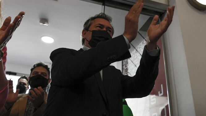 Juan Espadas, durante su acto con la militancia en Maracena