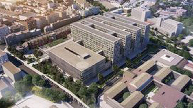 Vista del diseño previsto del tercer hospital de Málaga.
