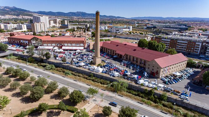 Vista aérea del Salón del Automóvil celebrado en Fermasa