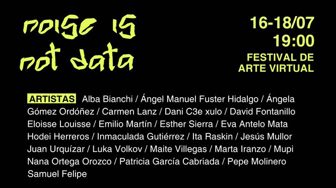 El festival de arte virtual de la Universidad de Granada ‘Noise is not data’ celebra su segunda edición