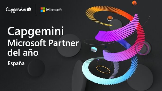 Cartel de la distinción de Capgemini España como mejor Partner de Microsoft 2021.