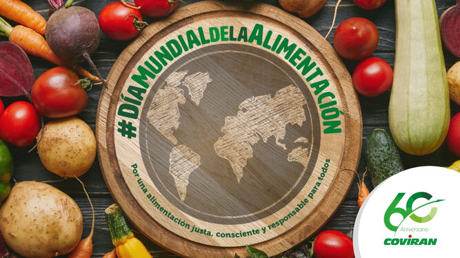 Cartel conmemorativo en la cooperativa granadina por el Día Mundial de la Alimentación, que se celebra este sábado