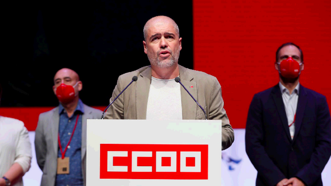 Unai Sordo, en su primer discurso tras ser reelegido como líder de CCOO.