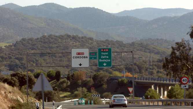 Tramo de la N-432 cerca de Córdoba