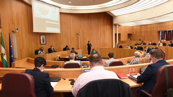 El pleno de la Diputación de Granada de este octubre de 2021.