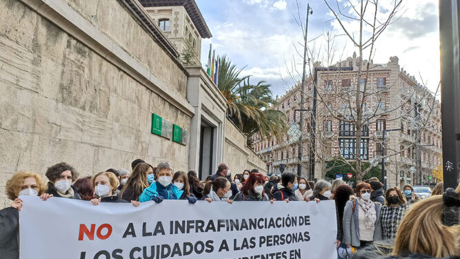 Imagen durante la concentración en Granada.