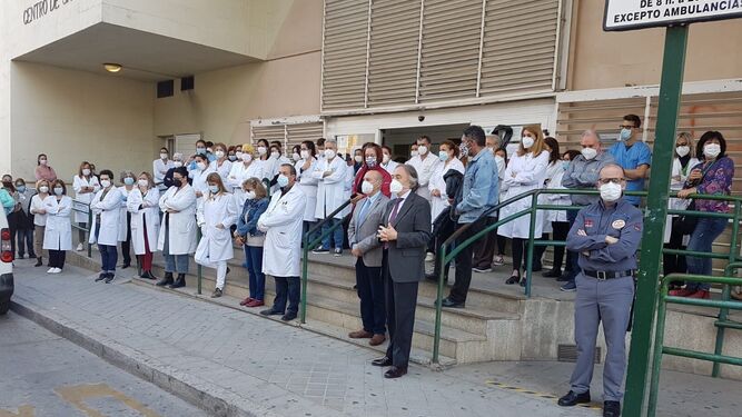 Una reciente concentración en un centro de salud de Granada por la muerte de una enfermera por coronavirus