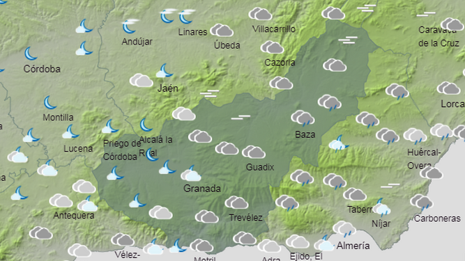 El tiempo en Granada | Cielos nubosos y aviso amarillo por fuerte viento y oleaje en la Costa