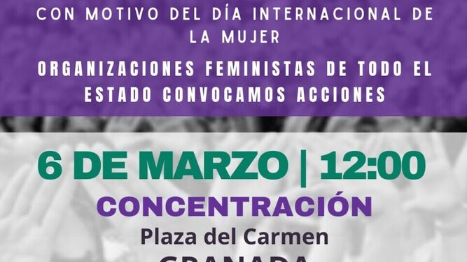 Asociaciones feministas se segregan del 8M y convocan otra concentración en Granada el domingo