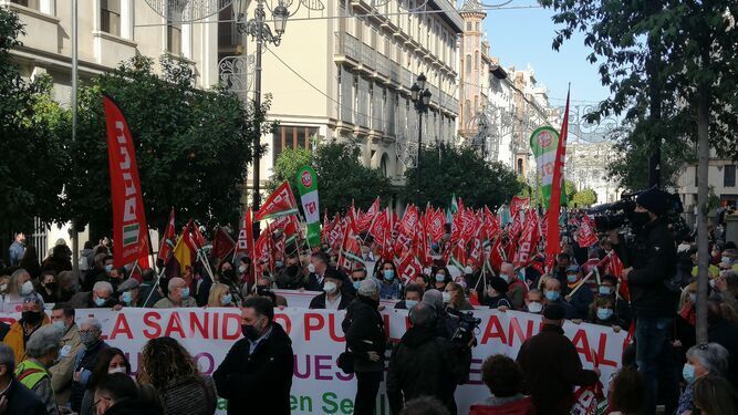 Protesta en defensa de la Sanidad Pública hace tres meses en Sevilla.