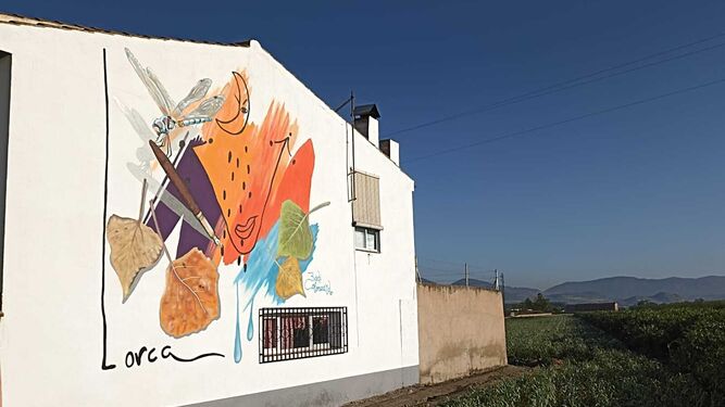 El graffiti de Badi Coloreando, que está inspirado en los dibujos de Lorca.