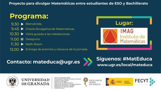 El Instituto de Matemáticas de la Universidad de Granada organiza visitas, charlas divulgativas y seminarios