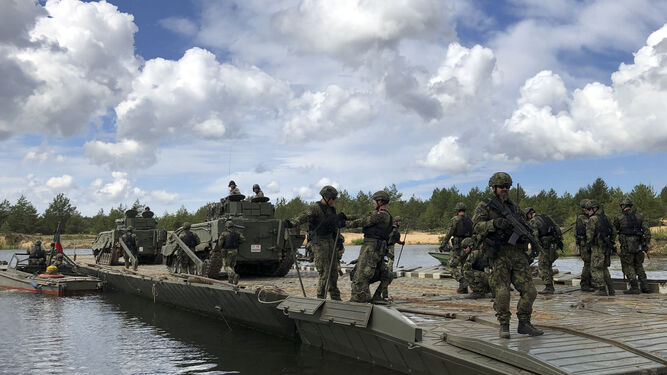 La base militar de Adazi, a 20 kilómetros de Riga, la capital letona, acoge desde 2017 el Grupo de Combate Multinacional de la OTAN.