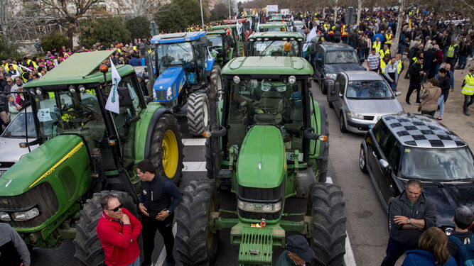 Imagen de archivo de la tractorada de febrero de 2020 en Granada