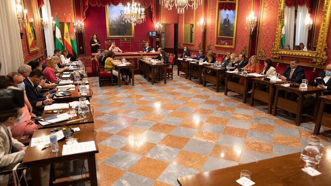 Imagen del Pleno ordinario del mes de junio celebrado en el Ayuntamiento de Granada