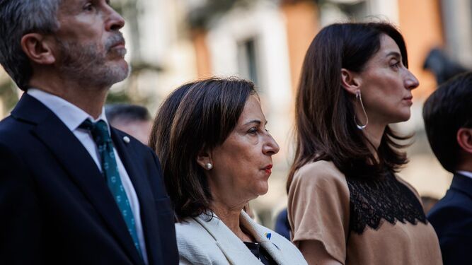 El ministro de Interior, Fernando Grande-Marlaska; la ministra de Defensa, Margarita Robles, y la ministra de Justicia, Pilar Llop.