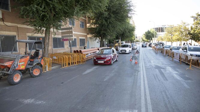 Imagen del inicio de las obras en el eje de las calles Arabial-Palencia de Granada