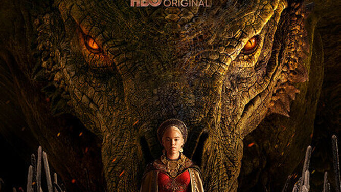 Póster promocional de Casa del Dragón, con Emma D’Arcy como la princesa Rhaenyra Targaryen.
