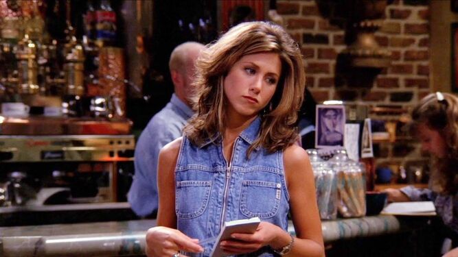 Rachel Green, el personaje de Jennifer Aniston en 'Friends' con un look muy noventero.