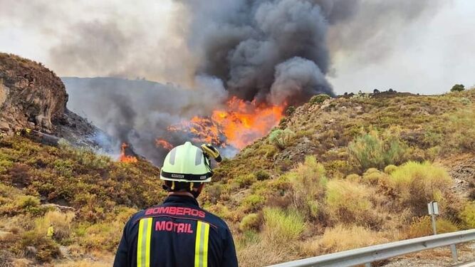 Agradecen la labor de los bomberos y voluntarios de Protección Civil durante el incendio forestal de Los Guájares
