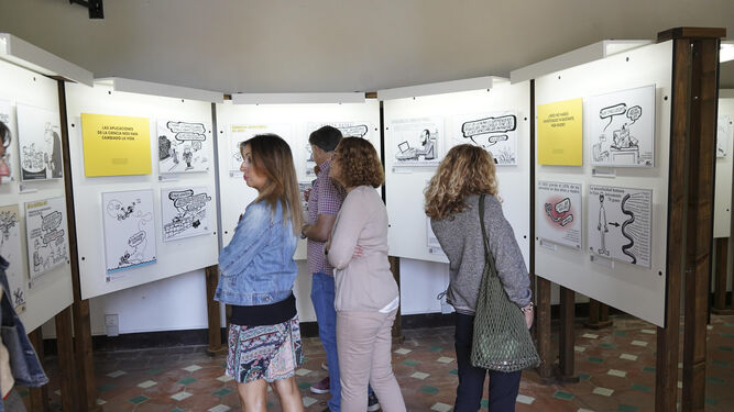 Varias personas visitan la exposición en su primer día.