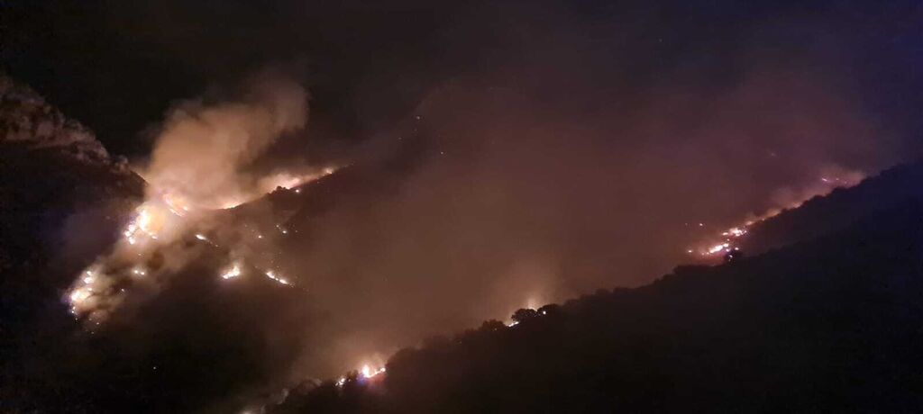 As&iacute; ha sido la lucha nocturna contra las llamas en el incendio forestal de la Sierra de Arana